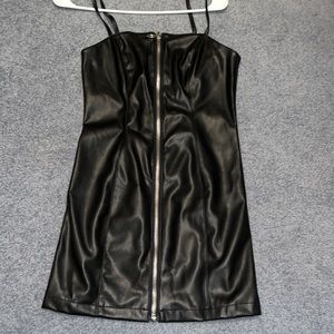 Forever 21 mini black leather dress.